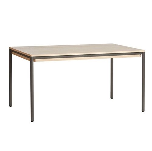 Woud Piezas Dining Table 85x140 cm - White Oak / Grey Metal Legs