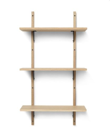 Ferm Living Sector Shelf T/N 102x54 cm - Oak/Black Brass