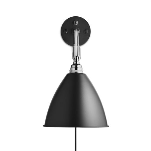 Bestlite BL7 Wall Lamp Ø:16 cm Chrome Base - Black skærm