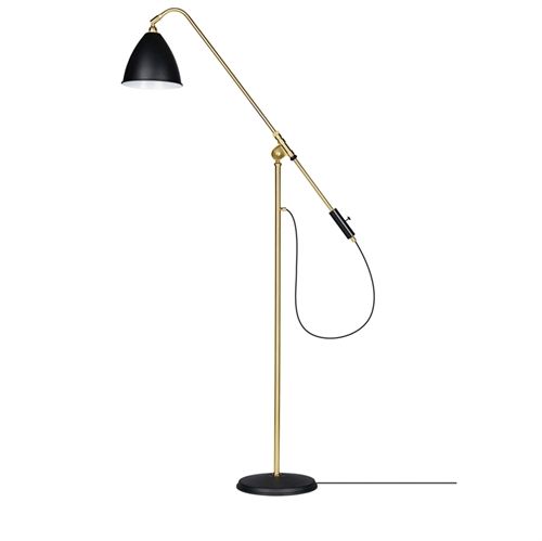 Bestlite BL4 Floor Lamp Ø:21 cm M  Brass base - Charcoal Black skærm
