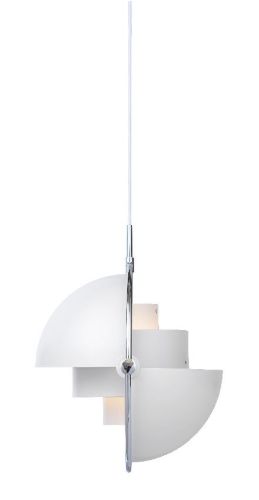 GUBI Multi-Lite pendel Ø:36 cm Chrome Base - White skærm