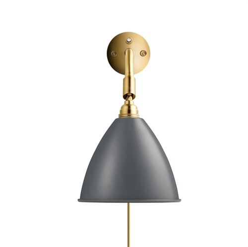 Bestlite BL7 Wall Lamp Ø:16 cm All Brass base - Grey skærm