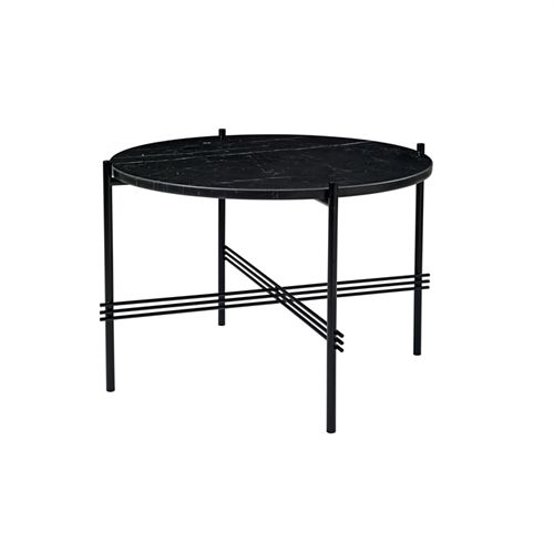 GUBI TS Coffee Table Ø:55 cm black base - Marble Black top