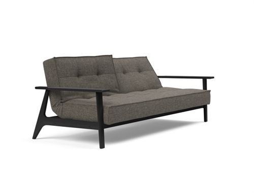 Innovation Living Splitback Frej Sovesofa L: 232 cm - Sort Eg/Flashtex Dark Grey