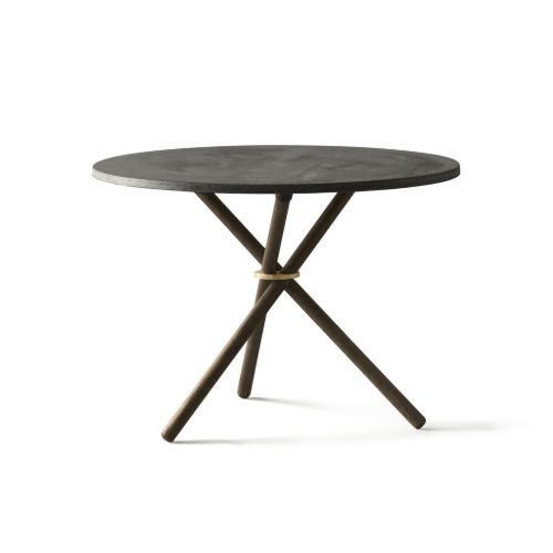 Eberhart Furniture Daphne Coffee Table Ø: 65 cm - Dark Concrete/Dark Oak