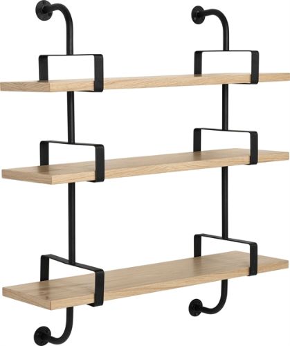GUBI Démon Shelf, 2 Brackets, 95, 3 shelves (Oak Semi Matt Lacquered)