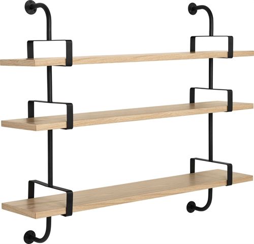 GUBI Démon Shelf, 2 Brackets, 155, 3 shelves (Oak Semi Matt Lacquered)