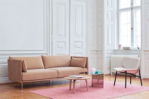 HAY Silhouette 3 Personers Sofa Mono L:212 cm - Linara 142 / Chromed Steel