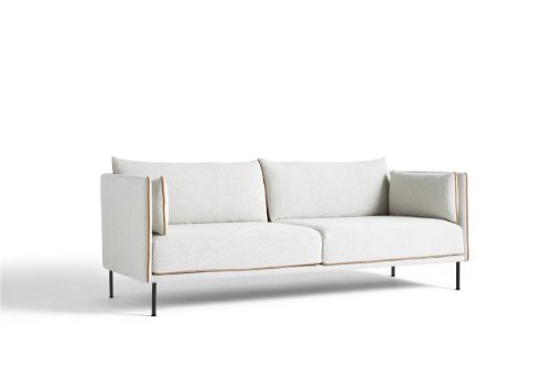 HAY Silhouette 3 Personers Sofa Mono L:212 cm - Coda 100 / Black Powder Coated Steel