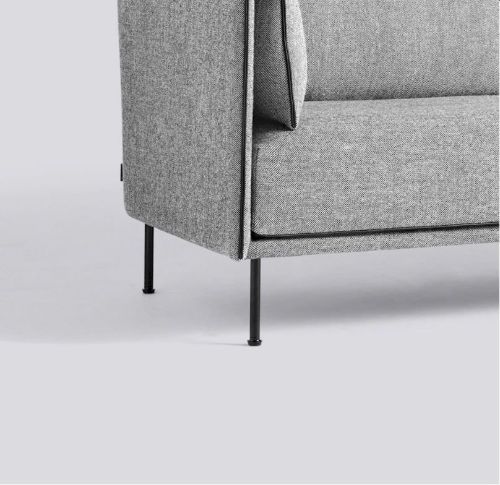 HAY Silhouette 3 Personers Sofa Mono L:212 cm - Hallingdal 166 / Black Powder Coated Steel