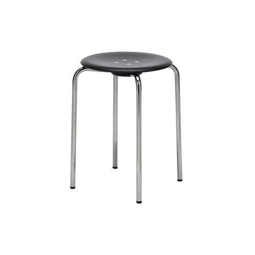 Montana KEVI 2051 Taburet H: 47 cm - Sort Ask/Krom