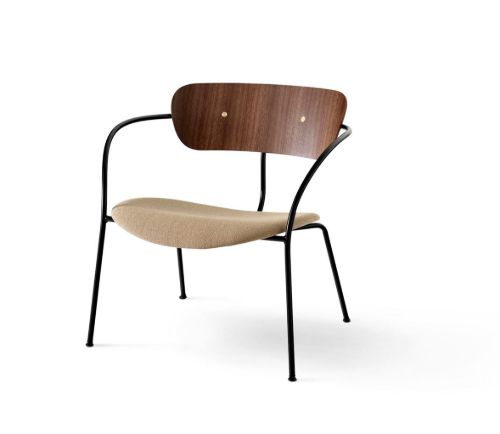 &Tradition Pavilion Lounge Chair AV6 - Lacquered Walnut/Vidar 333 w. Brass Fittings
