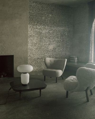 &Tradition Little Petra VB1 Lounge Chair SH: 40 cm - White Oiled Oak/Hallingdal 130