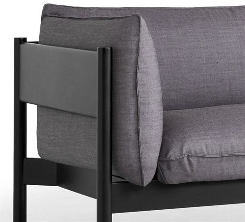 HAY Arbour 3 Seater B: 220 cm - Remix 266 / Black Waterbased Lacquered Solid Beech