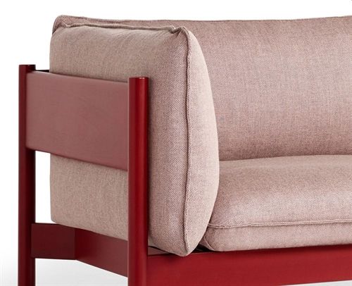 HAY Arbour 3 Seater B: 220 cm - Re-wool 648 / Wine Red Waterbased Lacquered Solid Beech