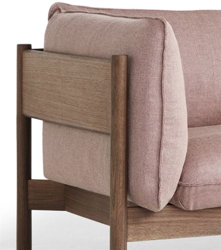 HAY Arbour 3 Seater B: 220 cm - Re-wool 648 / Oiled Waxed Solid Walnut