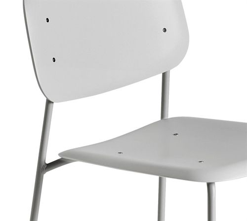 HAY Soft Edge P10 Bar Stool Low  - Soft Grey Powder Coated Steel/Soft Grey