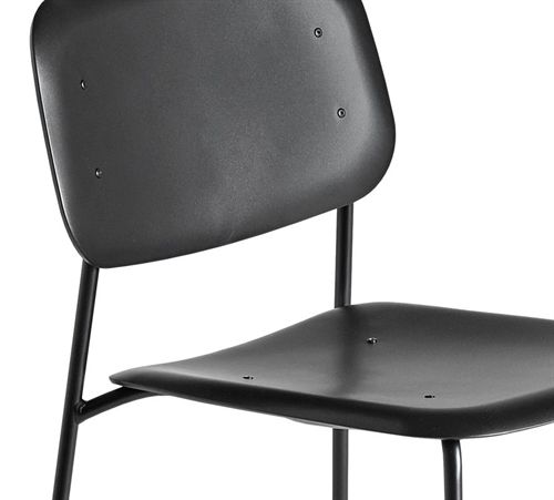 HAY Soft Edge 95 Bar Stool Low  - Black Powder Coated Steel / Black