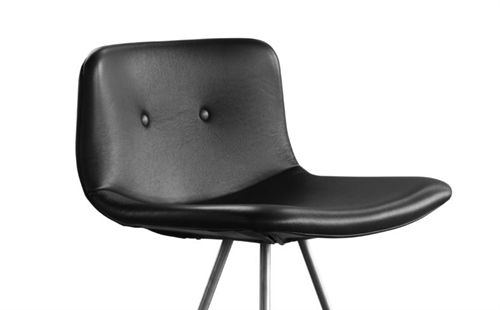 Bent Hansen Primum Bar Stool High - Zenzo 207 Black Leather/Stainless Steel