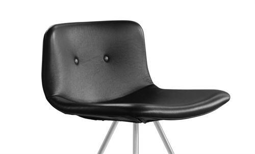Bent Hansen Primum Bar Stool Low - Zenzo 207 Black Leather/Stainless Steel