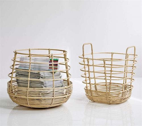 Cane-line Indoor Sweep Kurv Rund H: 46 cm - Rattan