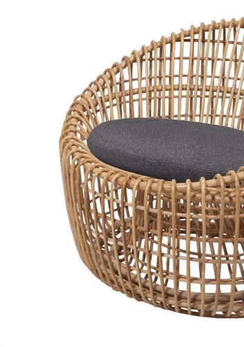 Cane-line Indoor Nest Rund Stol SH: 38 cm - Natural Rattan/Grey