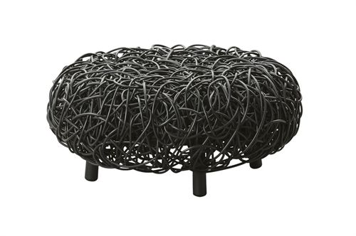 Cane-line Indoor Loop Fodskammel Ø: 50 cm - Black Rattan