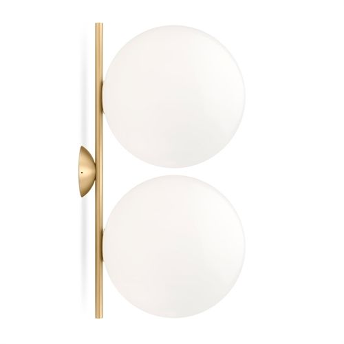 FLOS IC C/W1 Double Væglampe H: 42 cm - Messing