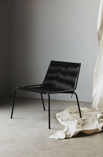 Thorup Copenhagen Noel Lounge Chair SH: 43 cm - Stål/Sort