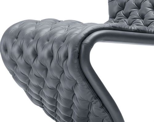 Verpan System 1-2-3 Dining Chair Deluxe SH: 47 cm - Savanne 307 Leather/Aluminium