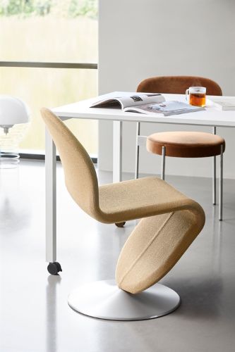 Verpan System 1-2-3 Dining Chair Deluxe SH: 47 cm - Tonus Blue/Aluminium