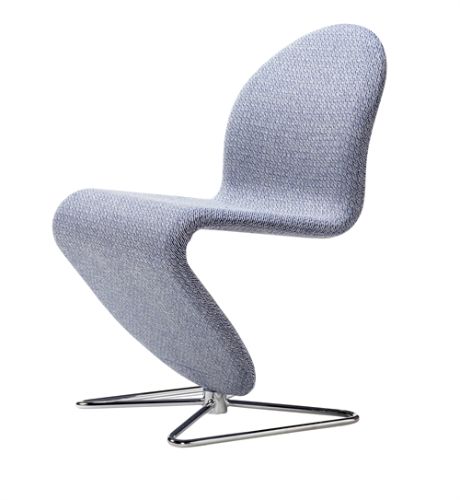 Verpan System 1-2-3 Dining Chair Standard SH: 47 cm - Noise 742/Butterfly Aluminium