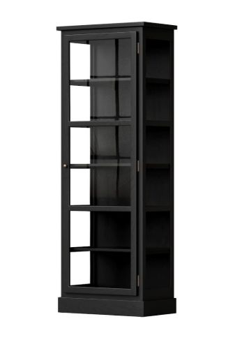Lindebjerg Design Dark Oak N1 Vitrineskab Højrehængt Dør 70x210 cm - Mørkbejdset Eg