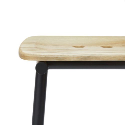 Please Wait to be Seated Tubby Tube Stool H: 45 cm - Nature/Black