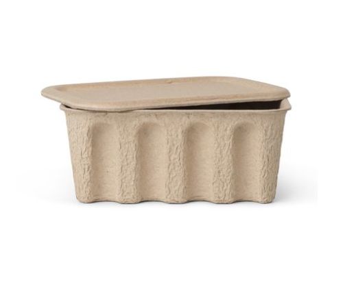 Ferm Living Paper Pulp Box Set Of 2 Small H: 12,5 cm - Brown
