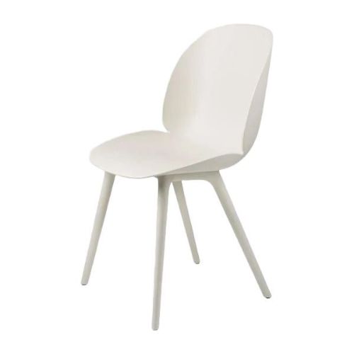 GUBI Beetle Dining Chair Plastic Chair SH: 45 cm - Alabaster White / Alabaster White
