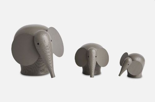 Woud Nunu Elephant Medium H: 16 cm - Taupe