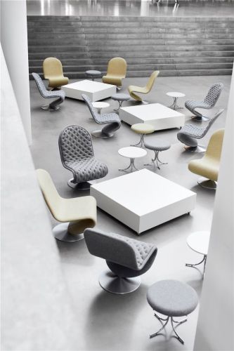 Verpan System 1-2-3 Lounge Chair Deluxe SH: 38 cm - Hallingdal 130/Aluminium