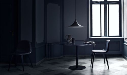 GUBI Semi Pendant Ø: 60 cm - Black Semi Matt