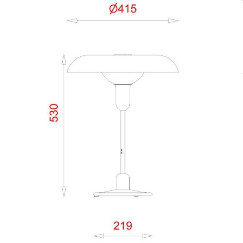 Piet Hein RA 400 Bordlampe H: 53cm - Sort/Krom