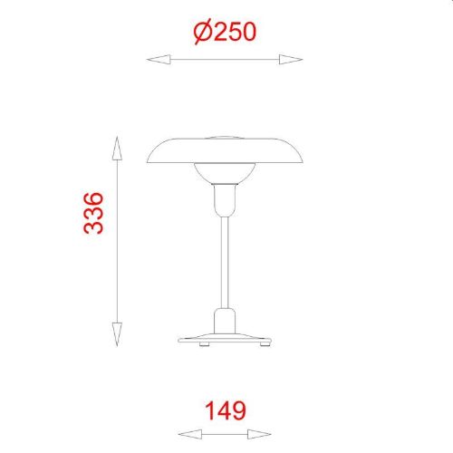 Piet Hein RA 250 Bordlampe H: 33,6cm - Sort/Krom