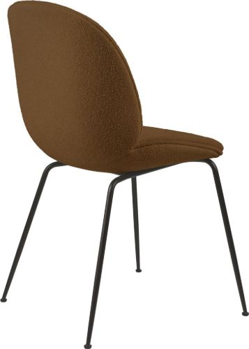 GUBI Beetle Dining Chair Fully Upholstered Light Bouclé SH: 45 - Black/006