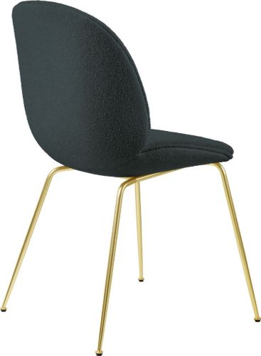 GUBI Beetle Dining Chair Fully Upholstered Light Bouclé SH: 45 - Brass/028
