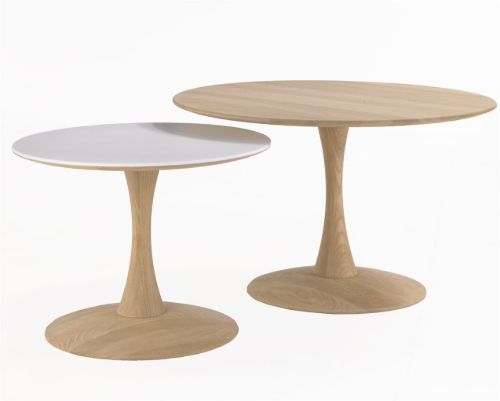 Snedkergaarden Nanna Ditzel Trisse Sofabord ND104 Ø: 68 cm - Ubehandlet Eg