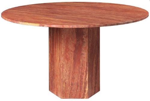 GUBI Epic Dining Table Ø: 130 cm - Red Travertine