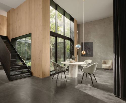 GUBI Epic Dining Table Ø: 130 cm - Red Travertine