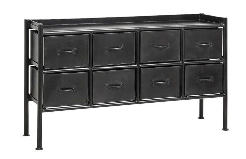 Nordal Portland Skænk M. 8 Skuffer 66 x 116 cm - Sort Jern