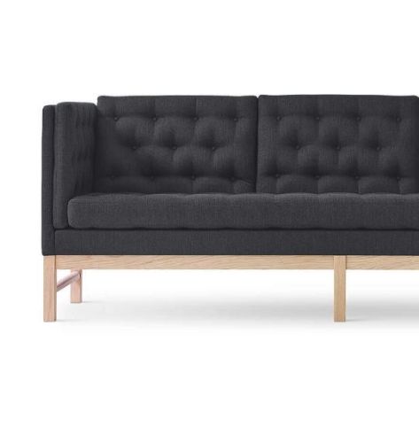 Fredericia Furniture Erik Jørgensen EJ 315-3 3 Pers. Sofa L: 210 cm - Mood 2101 Koksgrå/Sæbebehandlet Eg
