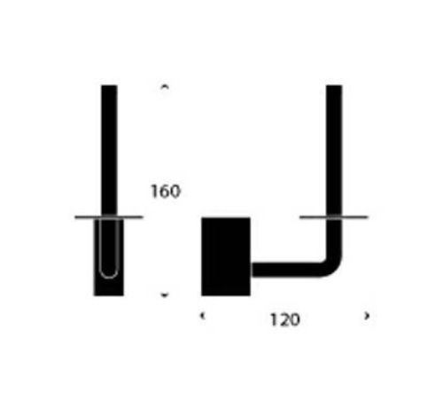 FROST QUADRA Toiletrulleholder 4 H: 17,5cm - Børstet