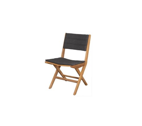 Cane-line Outdoor Flip Klapstol inkl. Sæde- og Ryghynde SH: 47 cm - Dark Grey/Teak